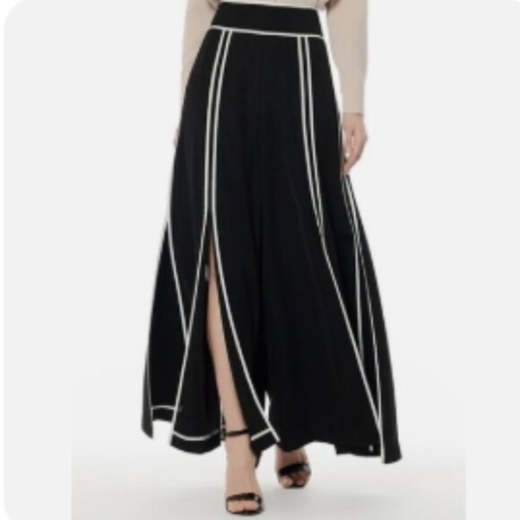 Gracia Pants - Gracia Black & White Slit Palazzo Pants – Size S NWOT (DAMAGED - Tear)